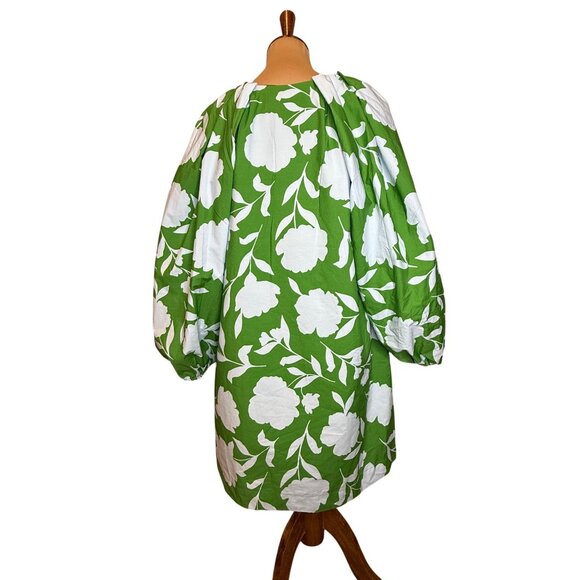 Kate Spade Target Rose Poplin Long Sleeve Mini Dress Green Blue Size Large - Picture 7 of 12